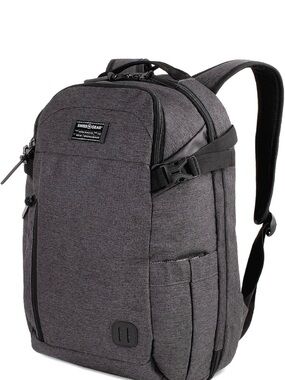 SwissGear Hybrid Travel Laptop Backpack, Heather Grey, 18-Inch